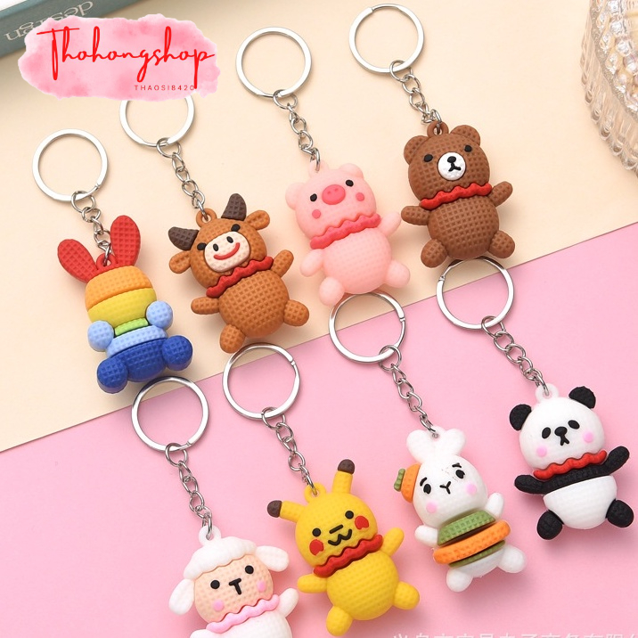 Móc khóa thú cưng dạng thú nhồi bông