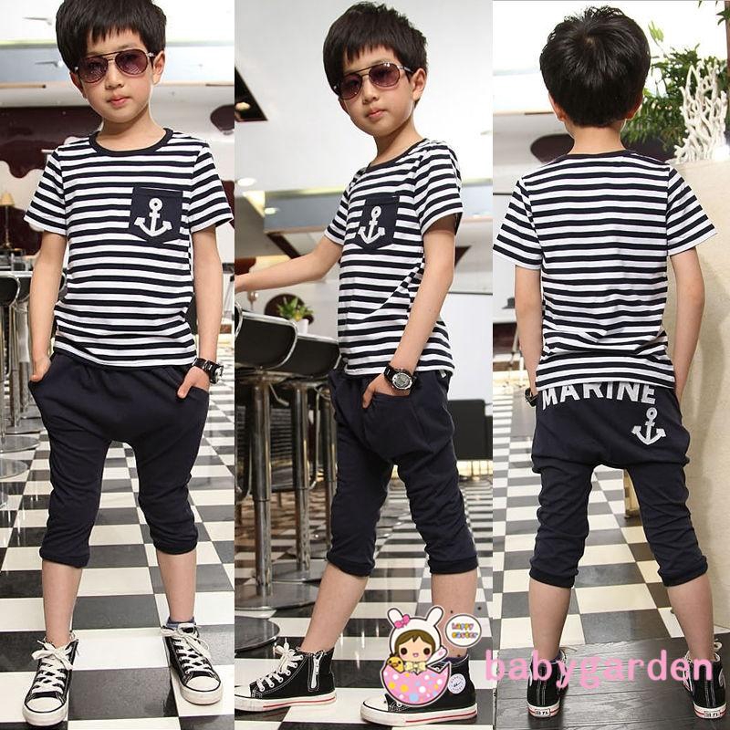 Bộ Áo Thun + Quần Dài Thủy Thủ Cho Bé Trai Yaa-2015
