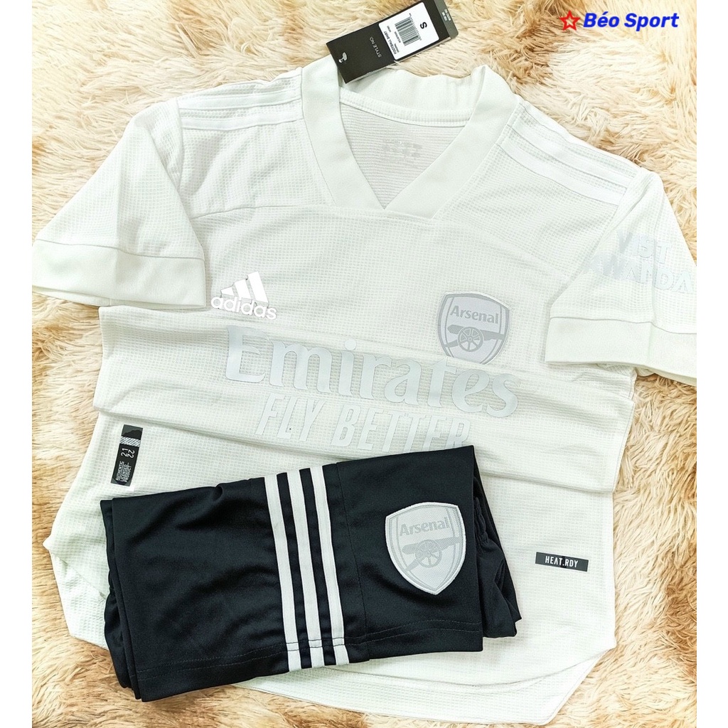 Áo Bóng Đá CLB Arsenal- Chuẩn Mẫu Thi Đấu-Trắng Tuyết -Mùa Giải 2021- Vải Polyeste Siêu Thoáng-Siêu Bền