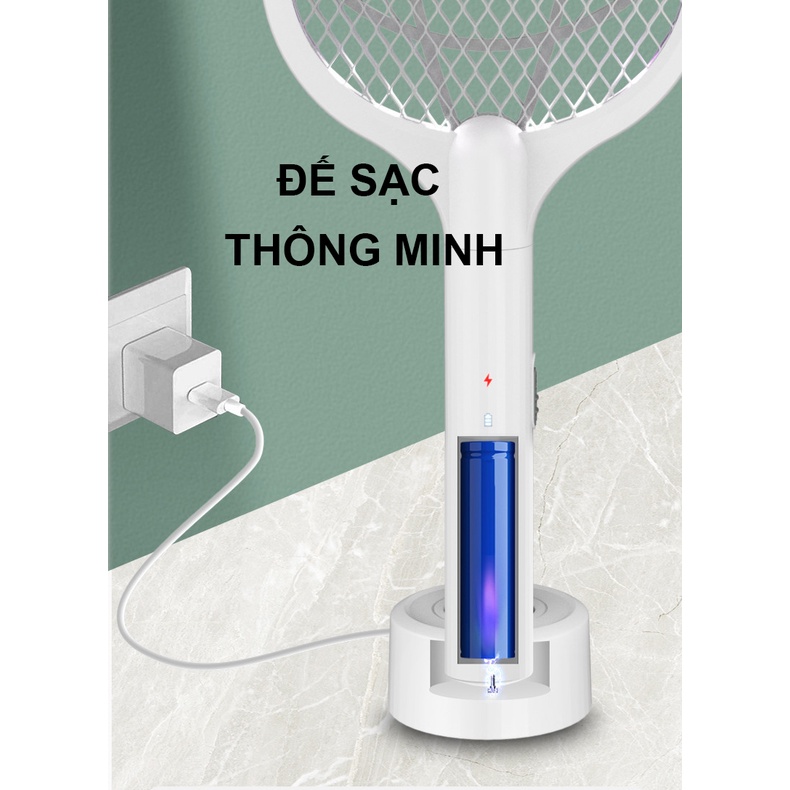 Vợt Muỗi Kiêm Đèn Bắt Muỗi Tự Động - Pin sạc cao cấp 1200 mah - Bảo hành 3 tháng - 1 đổi 1