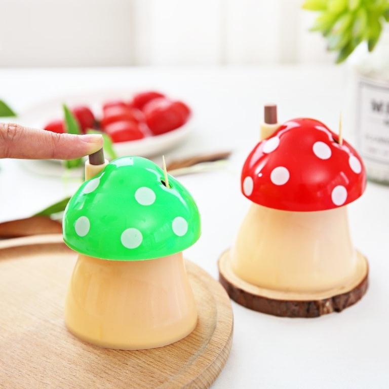 Hộp đựng tăm hình cây nấm nút ấn lấy tăm tự động