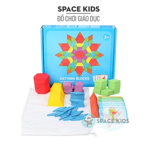 Đồ chơi gỗ giáo dục montessori Bộ xếp hình trí tuệ Tangram gỗ 155 chi tiết cho bé