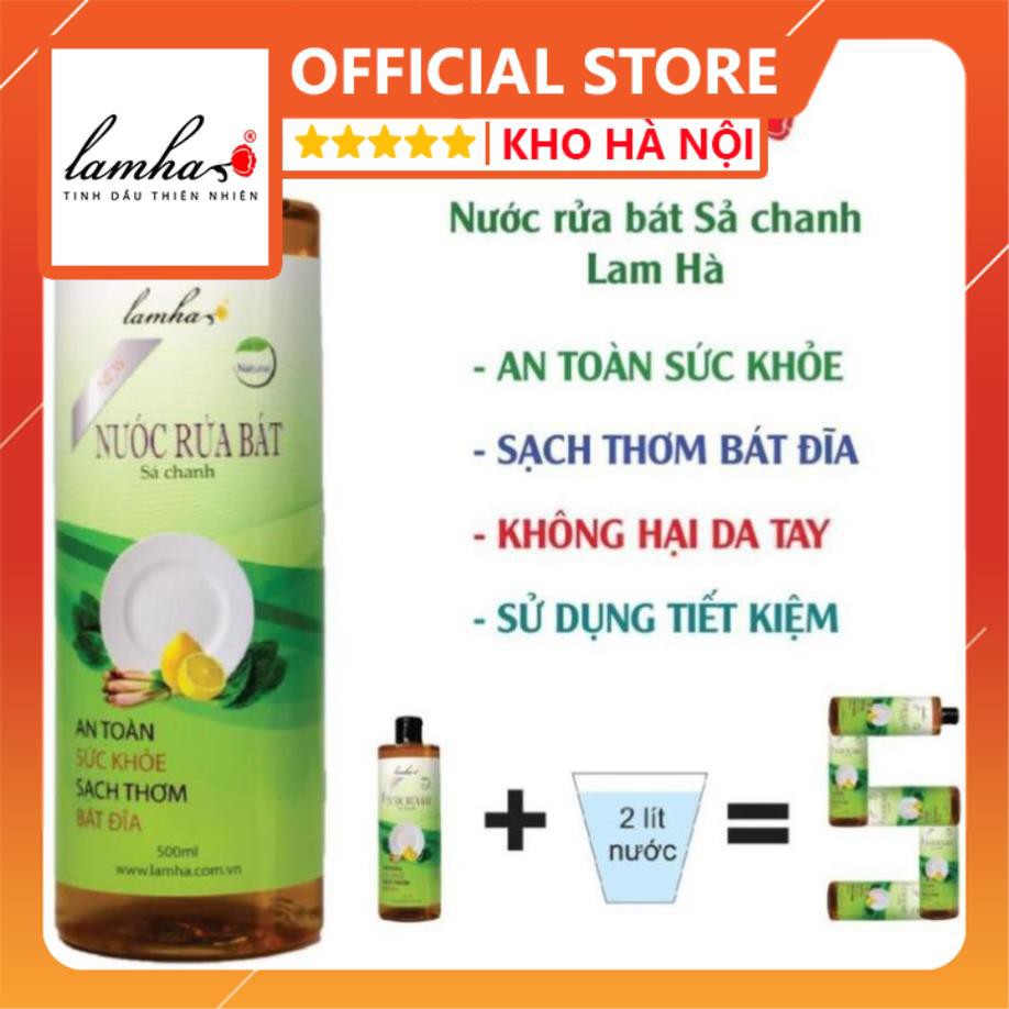 Nước rửa bát Sả Chanh LAMHA  5 lít