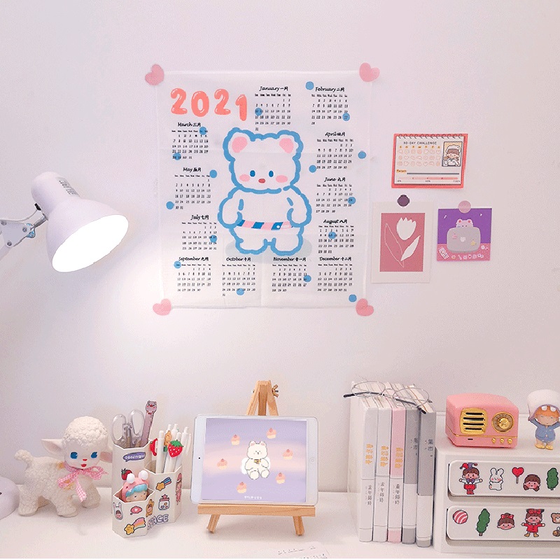 Lịch Năm 2021 Treo Tường Trang Trí Dễ Thương Độc Đáo