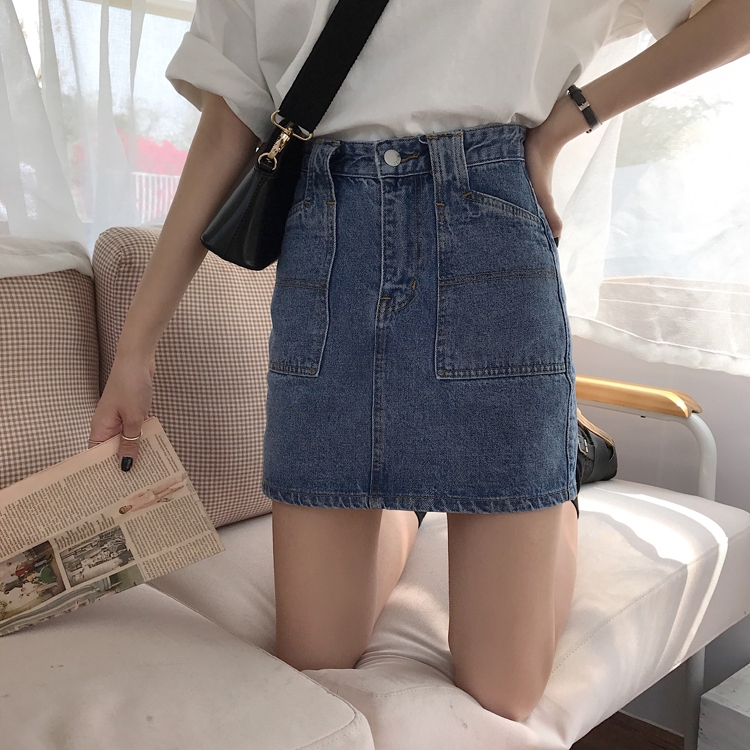 Chân váy denim form chữ a xinh xắn cho nữ | BigBuy360 - bigbuy360.vn