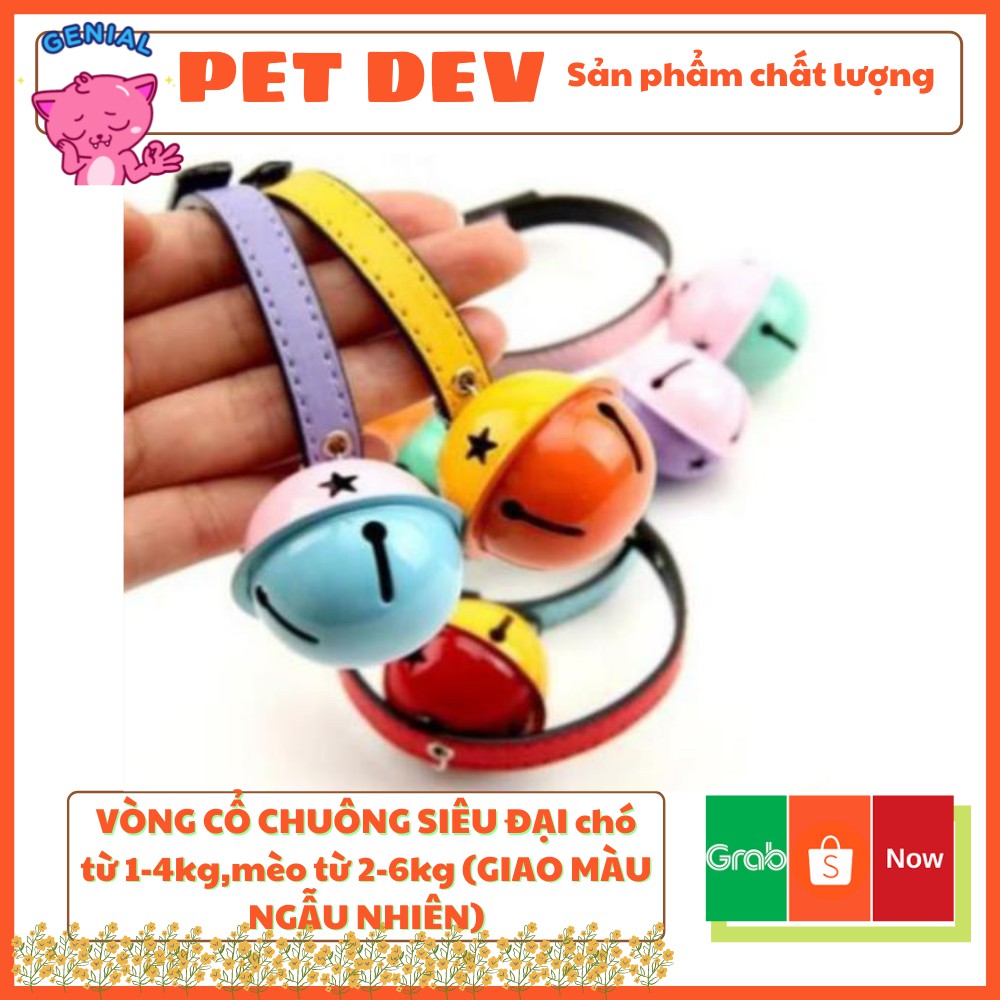 VÒNG CỔ CHUÔNG SIÊU ĐẠI chó từ 1-4kg,mèo từ 2-6kg (GIAO MÀU NGẪU NHIÊN)