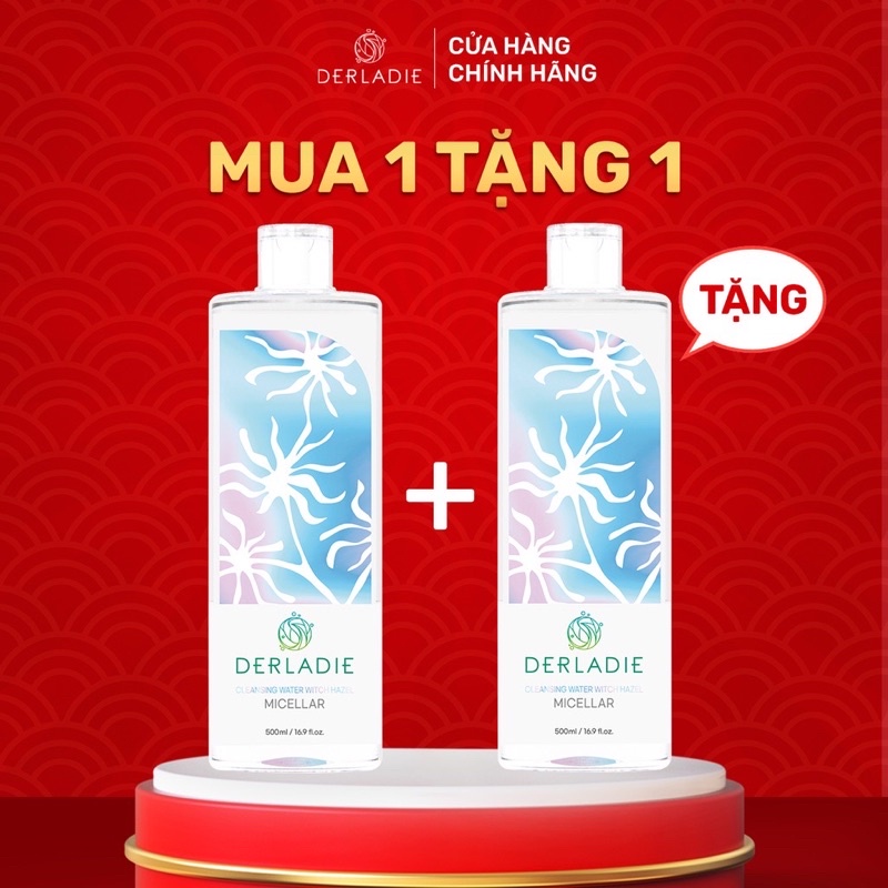 Nước Tẩy Trang Derladie Cây Phỉ Dành Cho Da Dầu Mụn Cleansing Water Witch Hazel