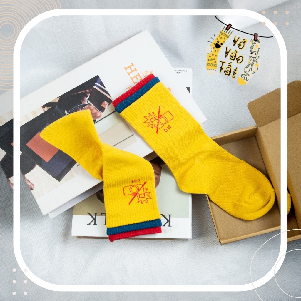 TẤT VỚ CỔ CAO UNISEX NHẤN 3 TẦNG CỰC ĐỘC