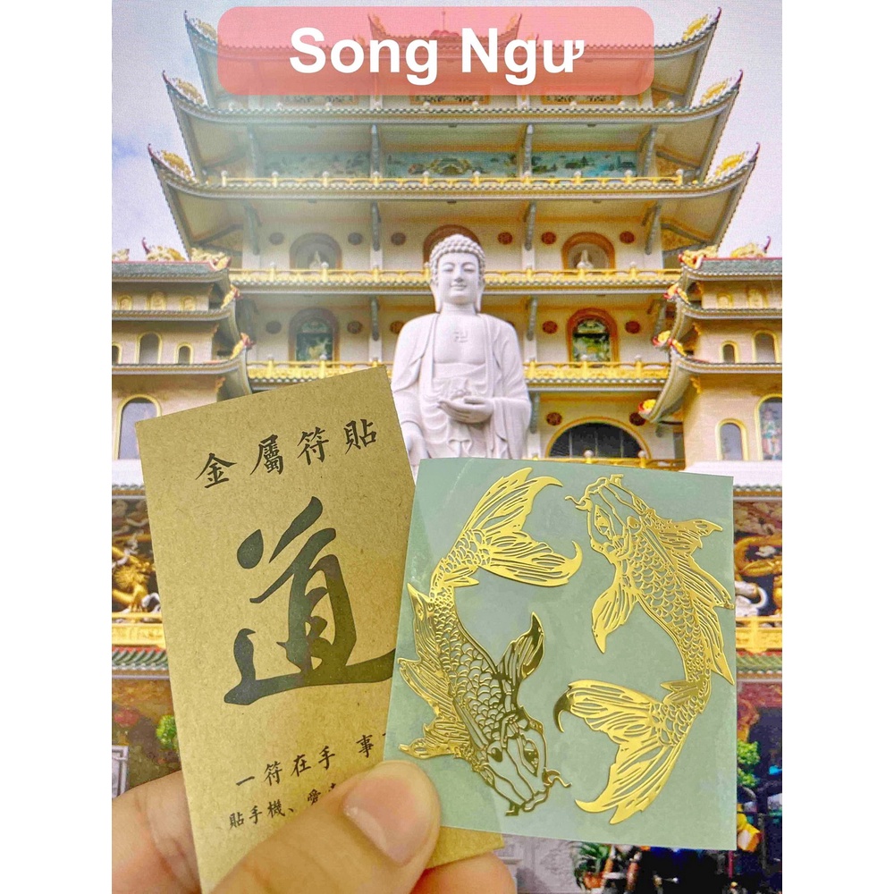 Linh phù SONG NGƯ, linh phù tài lộc, linh phù dán điện thoại