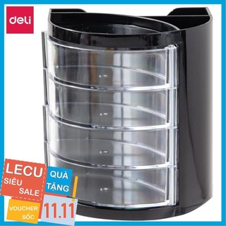 Cốc cắm bút 4 ngăn deli, đen -1 chiếc - e9133