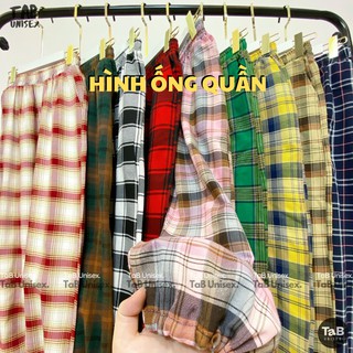 Quần Caro ống rộng (có dây rút)