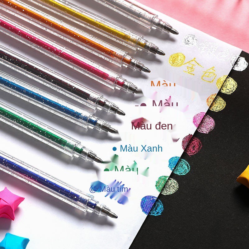 Bộ bút gel nháy, màu, dạ nhiều màu sáng bóng cho học sinh ghi chép bằng viết tay đổi