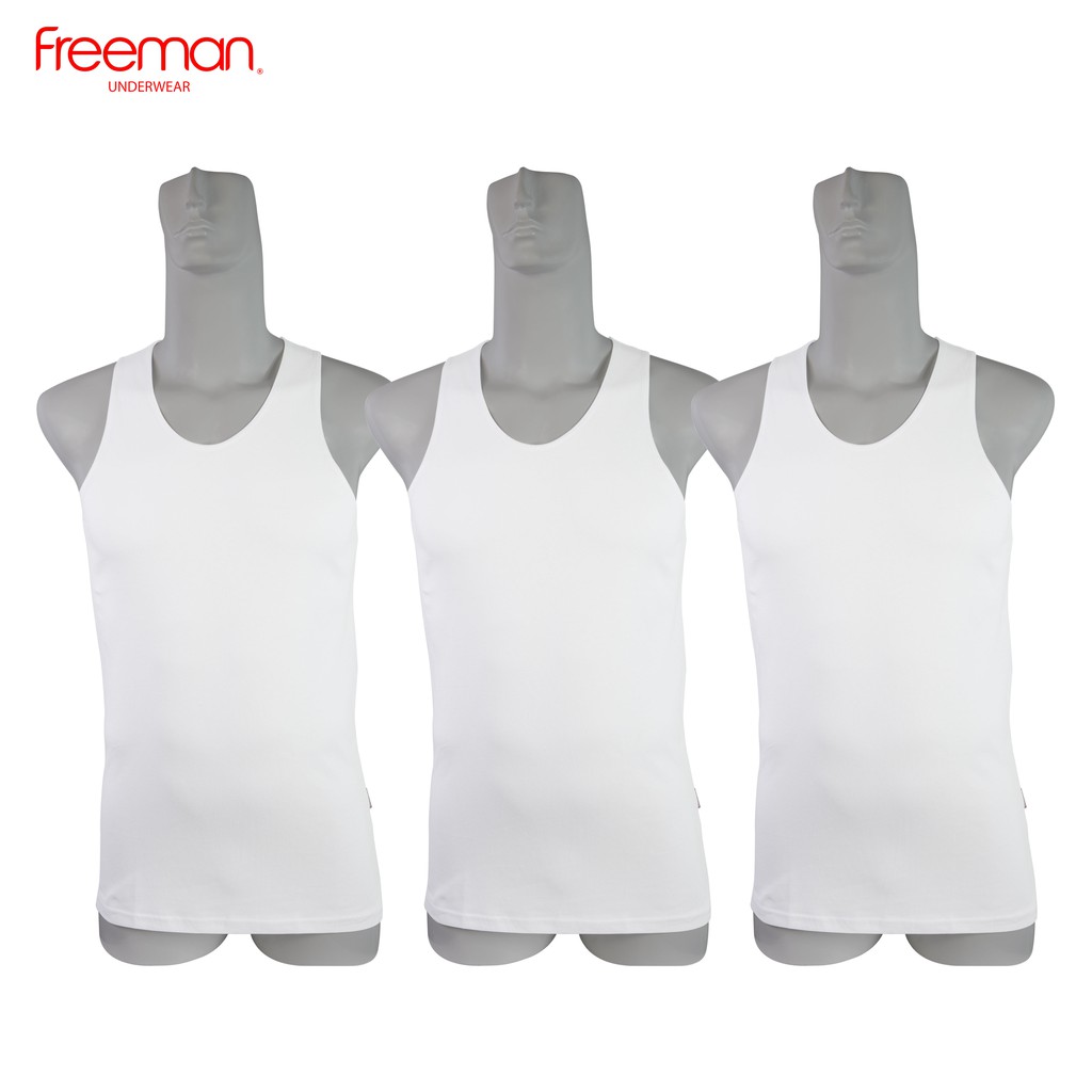 Áo thun ba lỗ nam Freeman - Viền áo mỏng - Chất liệu cotton ASF207 [Combo 3]