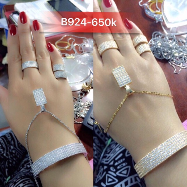 Bộ trang sức xi mạ vàng và bạch kim cao cấp B924