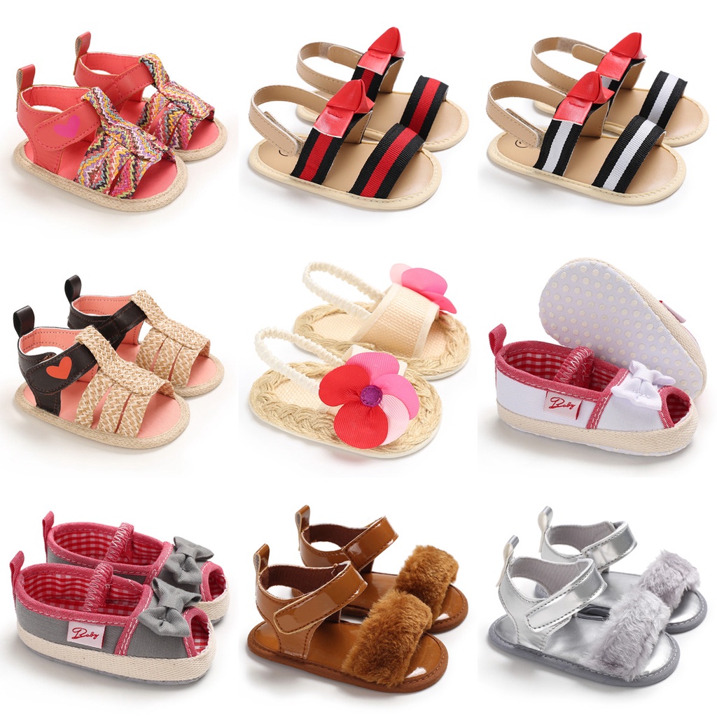 Giày Công Chúa Đế Cotton Đính Nơ Cho Bé Gái Sơ Sinh 0-18 Tháng Tuổi