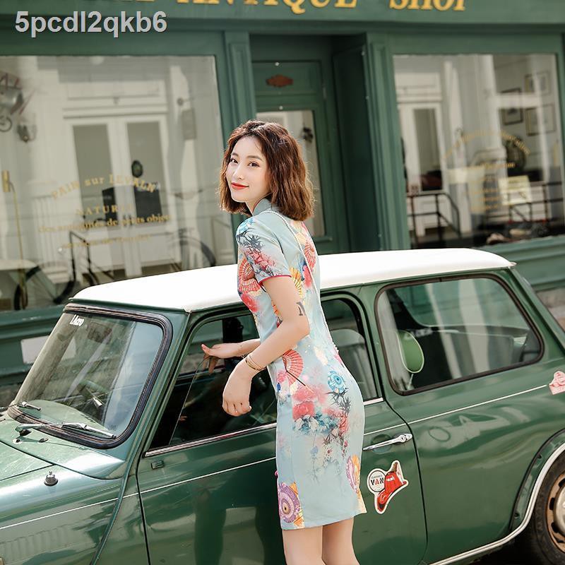 Sườn xám nhỏ, cô gái trẻ retro, Trung Hoa Dân Quốc, mùa hè năm 2020, kiểu váy phiên bản cải tiến mới của Quốc