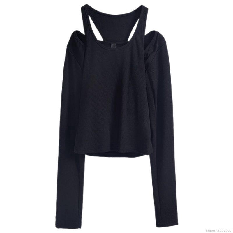 Áo thun tay dài khoét vai thời trang quyến rũ