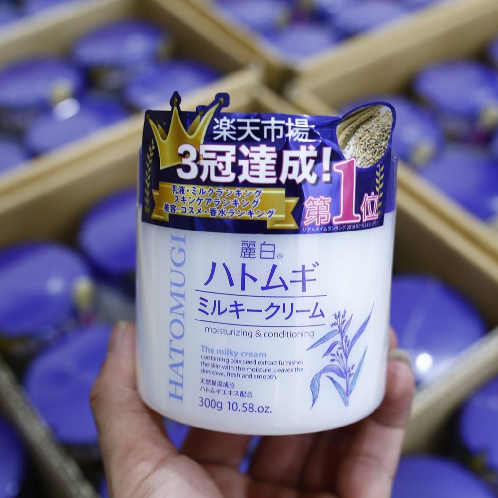[Chính Hãng] Kem dưỡng HATOMUGI Moisturizing 300g | Kem giữ ẩm, dưỡng trắng chiết xuất ý dĩ - hàng nội địa Nhật