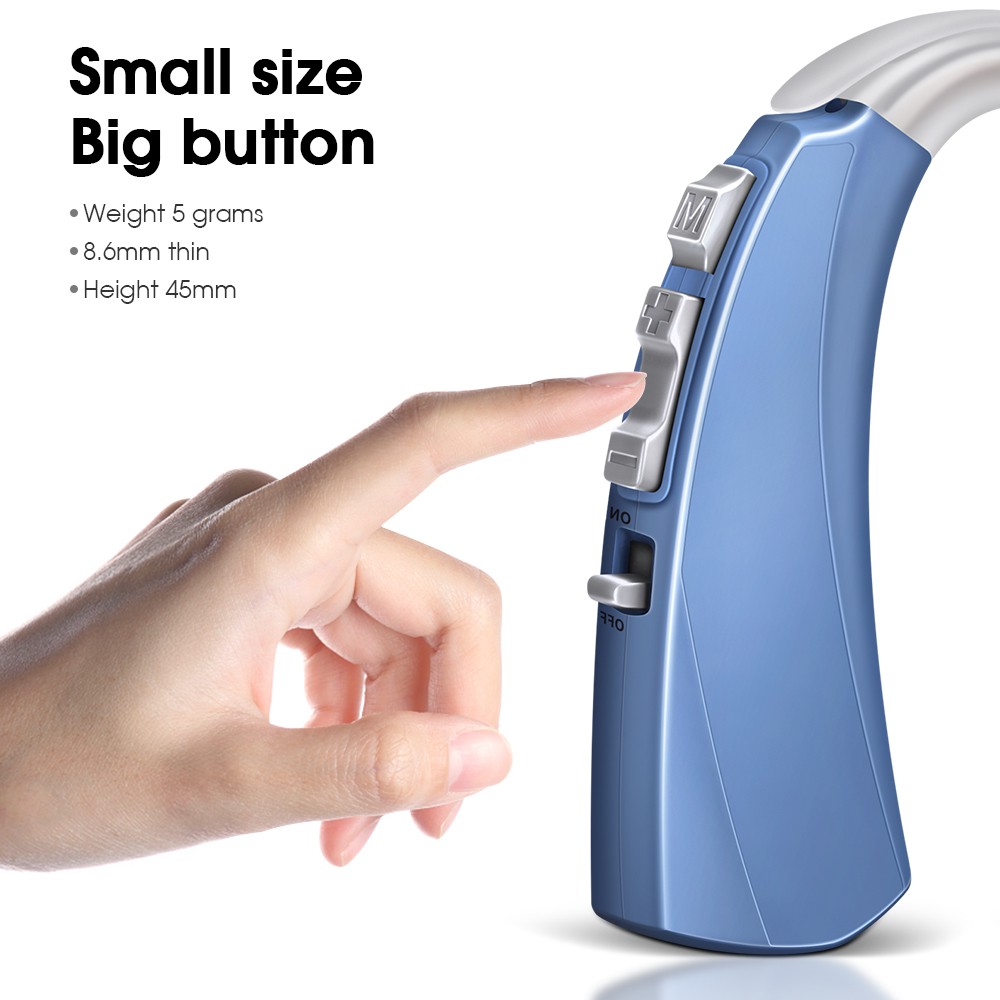 Britzgo Máy Trợ Thính Chất lượng âm thanh tốt Giảm nhiễu điếc USB Phí Cho Người Già Bộ khuếch đại nghe giảm nhiễu điếc VHP-1220 xanh