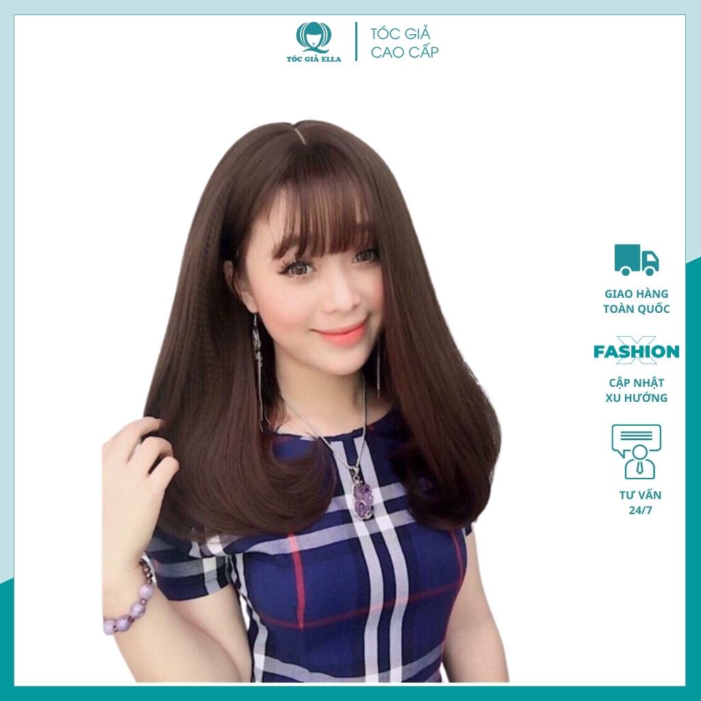 Tóc giả nữ cả đầu 🤡FREESHIP🤡Tóc giả nguyên đầu cúp 40cm bấm phồng