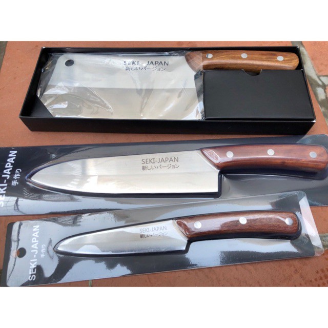 Bộ dao Seki Nhật nội địa (gồm: Dao chặt ,gọt, thái) - Sắc bén, chắc tay, đẹp