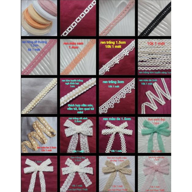 Ren Làm Nơ, Viền Nón, Trang Trí