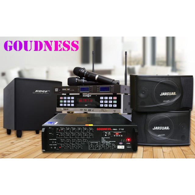 [ GIÁ RẺ ] Ampli Karaoke Bluetooth GOUDNESS Pro-712 12 sò Toshiba Japan