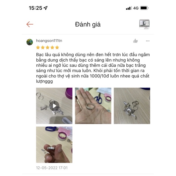 Bộ nước rửa trang sức bạc, khăn lau bạc và dũa bạc