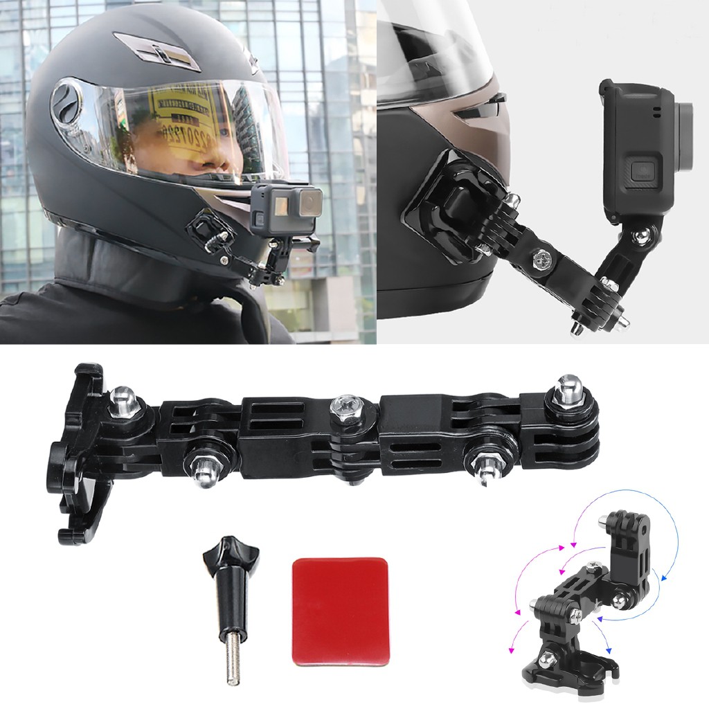 I.B. Adhesive Full Face Helmet Front Chin Mount for Gopro Hero 6 5 4 3 Action Camera