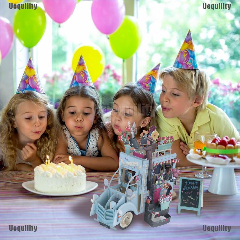 Set 4 Thiệp Sinh Nhật 3d Hình Chữ Happy Birthday 3d