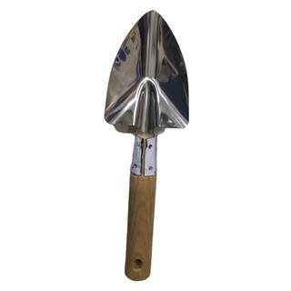 Xẻng làm vườn cầm tay Inox - Thép trắng cán gỗ dài 30cm chất lượng cao | Vạn Tín Store