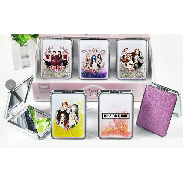 Gương nước chảy kim tuyến Blackpink in hình GNI2 gương 2 mặt