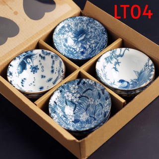 SET 08 Chén chấm / Chén trà Gốm Sứ Phong Cách Nhật Bản