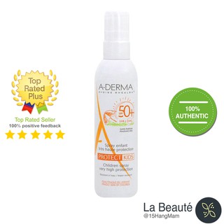 A-derma Protect Kids Children Spray Very High Protection SPF 50+ - Xịt Chống Nắng Dành Cho Trẻ Em 200ml