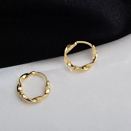 Bông tai nhỏ xinh thiết kế vòng xoắn sang trọng chống dị ứng, phụ kiện trang sức TS013 - Filibrastyle