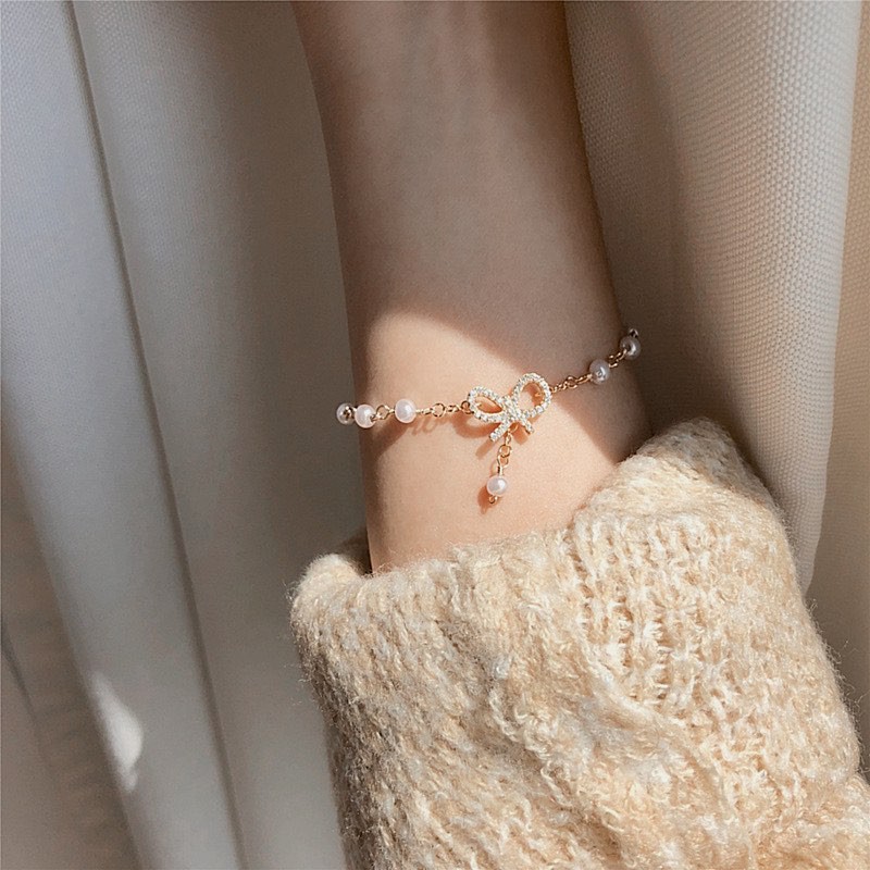 [Mã SKAMCLU8 giảm 10% cho đơn từ 100K] Vòng Tay Nơ Vàng Xinh Xắn - TS1143