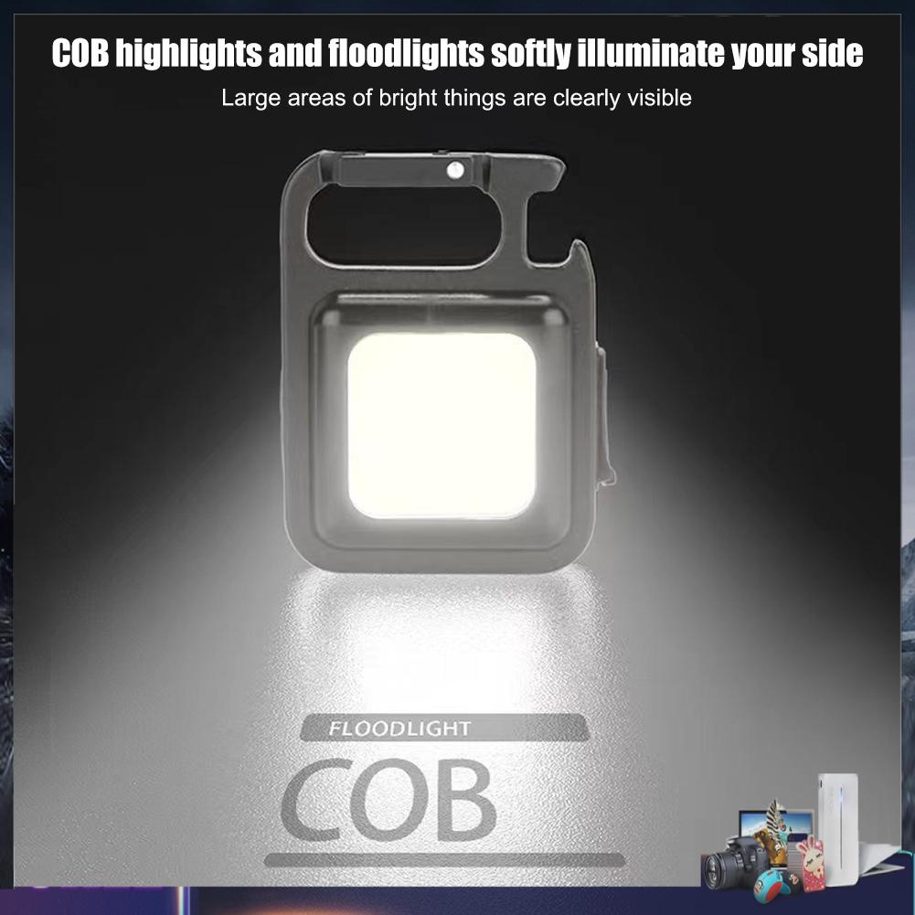 Móc Khóa Đèn LED COB Mini 400lm Chống Nước 4 Chế Độ