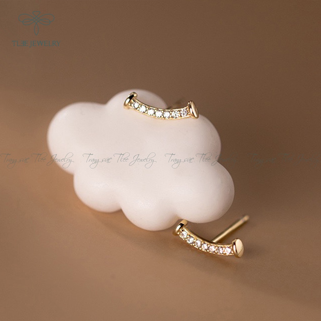 Khuyên tai bạc nữ TLEE smile nạm đá cao cấp NCJ B0162
