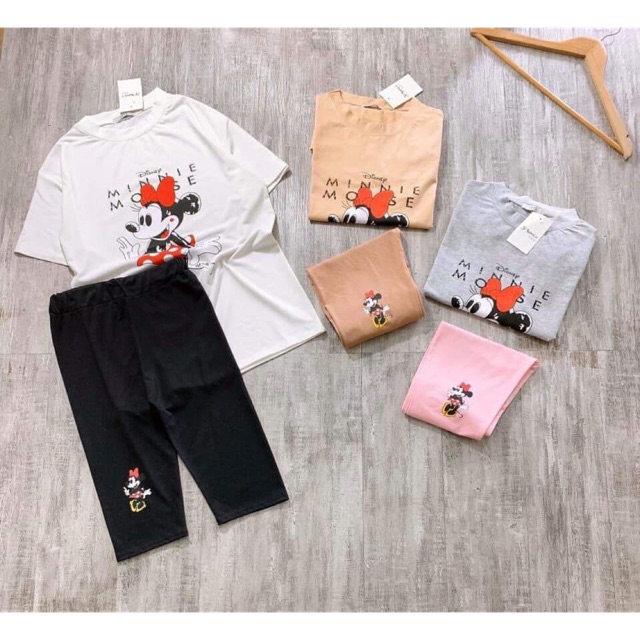 Set bộ ngố mickey đại về sẵn! Size 30-50kg - chất cotton có giãn tmai thấm hút tốt ! Shop về sẵn trắng - nude và hồng!😘