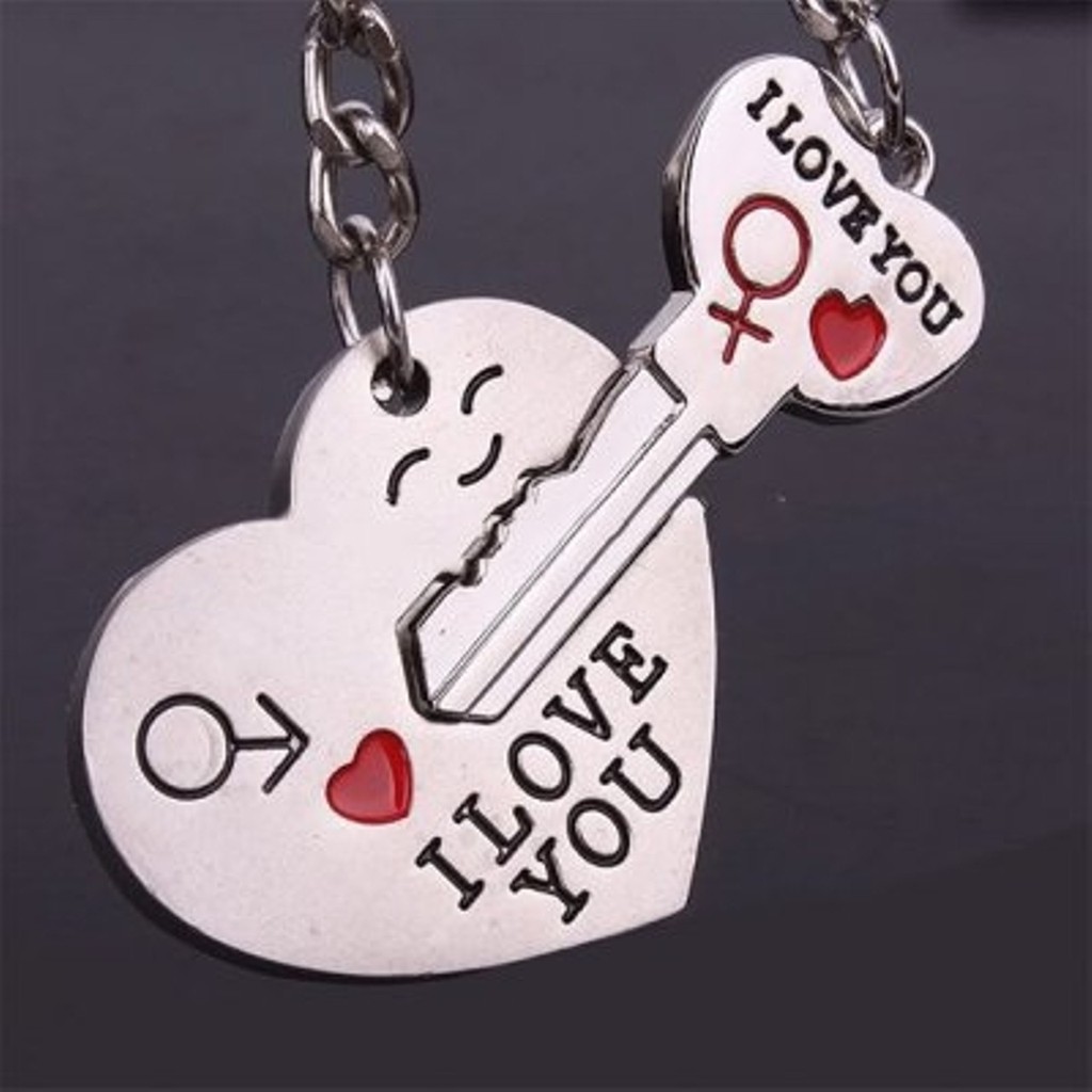 Móc khóa trái tim và chìa khóa trái tim,móc khoá tình nhân bản kết nối dành cho các cặp tình nhân cực dễ thương