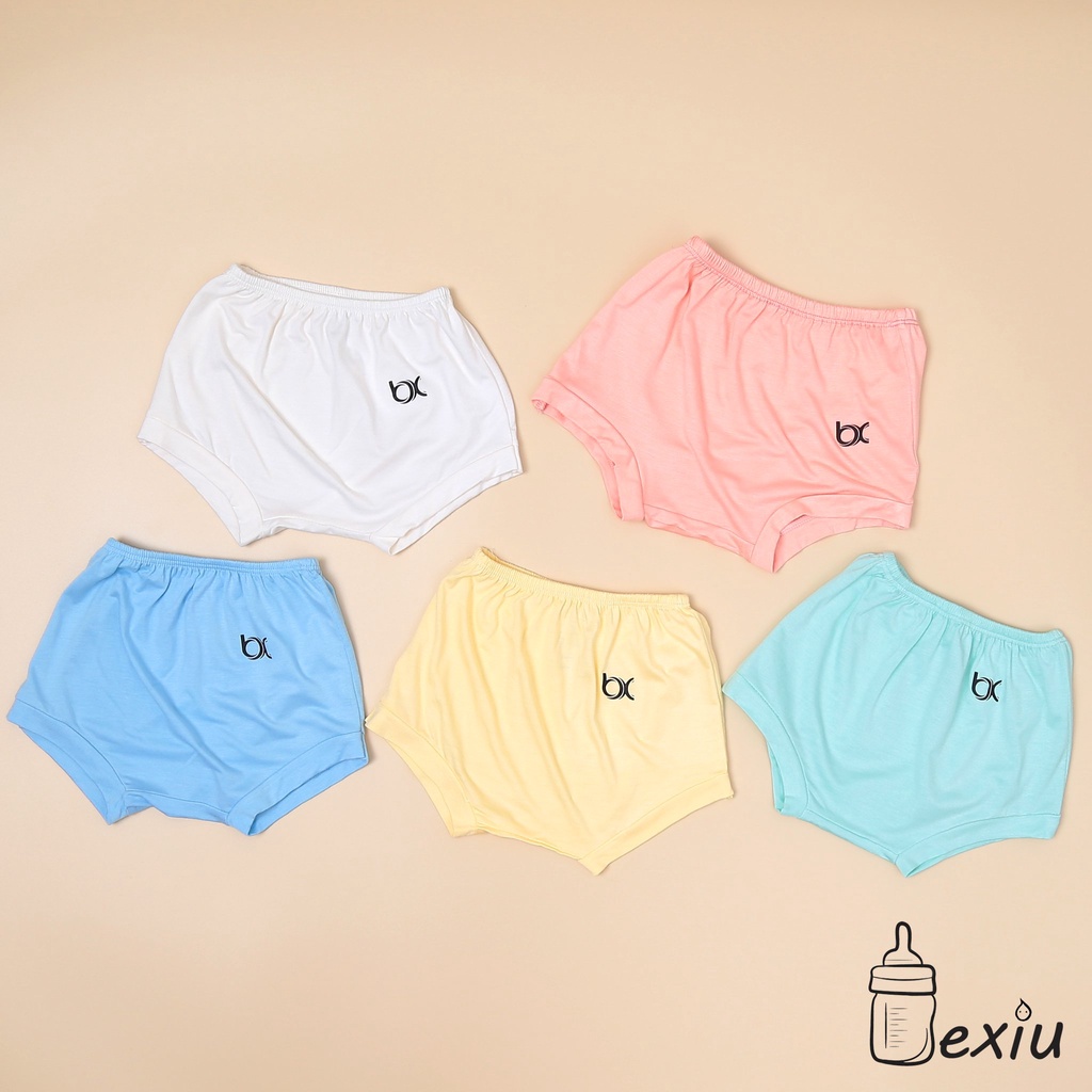 Combo 2 quần ngắn đáy ngang mặc tã cho bé cotton lạnh cao cấp Bexiu