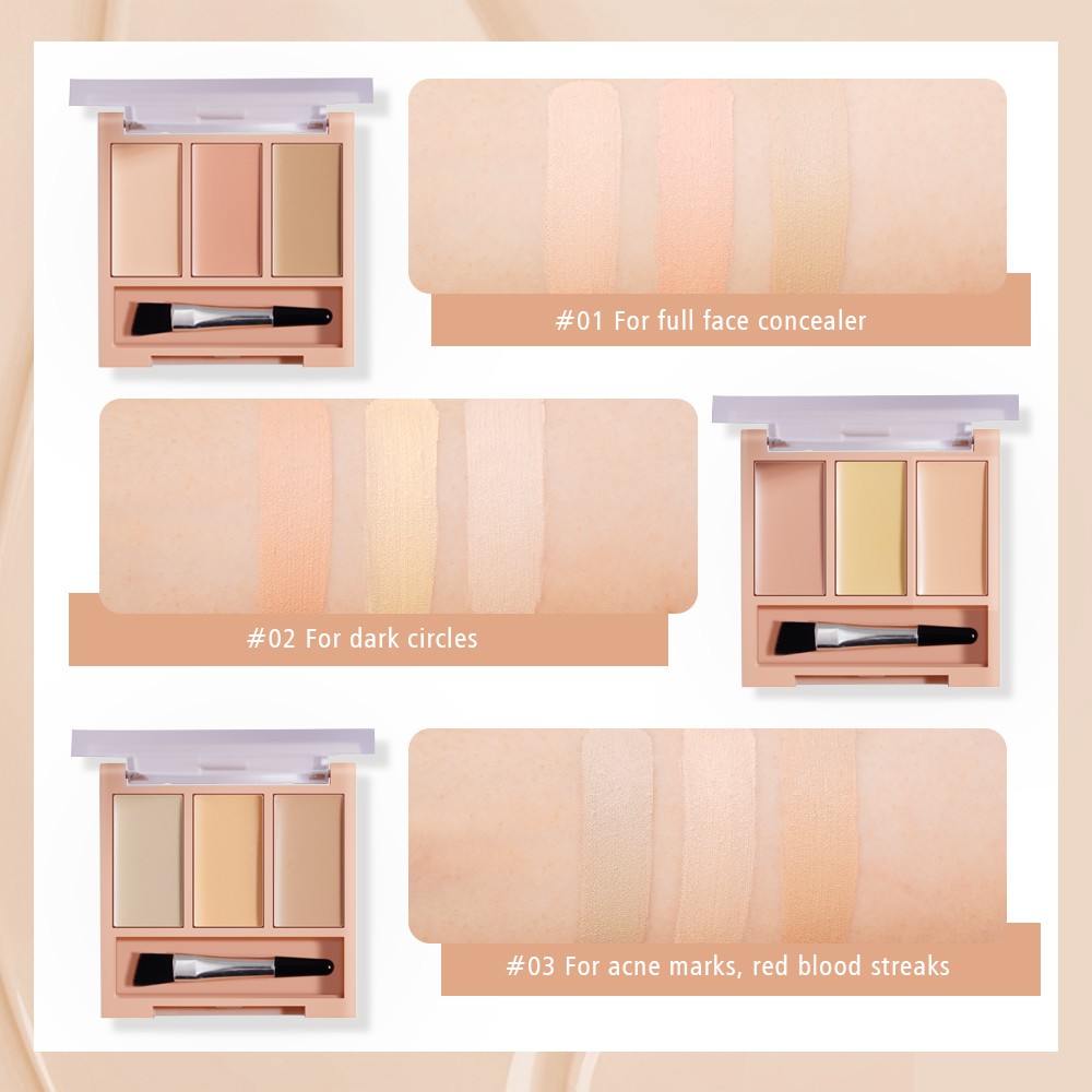 [Hàng mới về] Kem che khuyết điểm Saniye 3 màu lâu trôi chất lượng cao R8017 | BigBuy360 - bigbuy360.vn