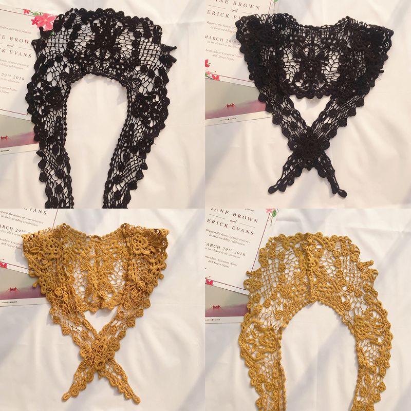 Dải Dây Ren Hoa Trắng Bản Rộng Trang Trí Cổ Áo Đầm Handmade DIY