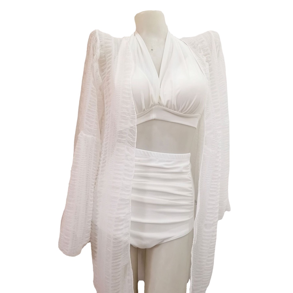 Set Đồ Tắm Ba Mảnh Tay Dài Phong Cách Hàn Quốc Gợi Cảm Hàng Mới Dành Cho Nữ