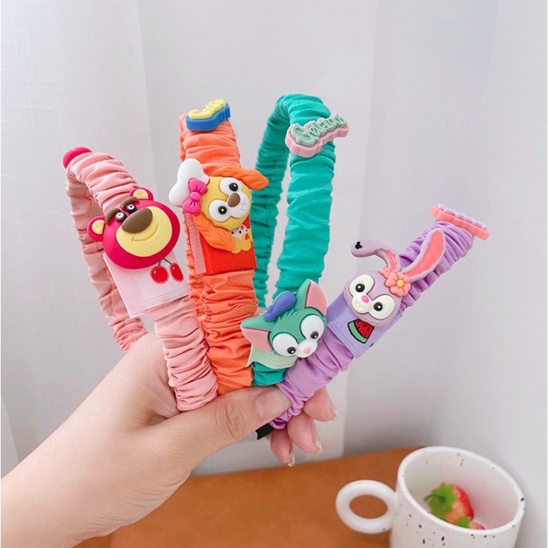 Băng Đô Cài Tóc Xếp Ly Họa Tiết Dễ Thương Cho Bé Gái