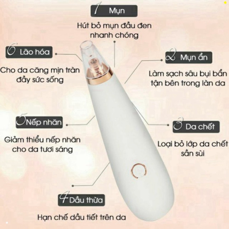 Máy Hút Mụn (CHÍNH HÃNG) BLACK HEAD Cầm Tay Mini Rung Siêu Âm An Toàn Cho Da Mặt Công Nghệ Thế Hệ Mới - giadung_tongkho_