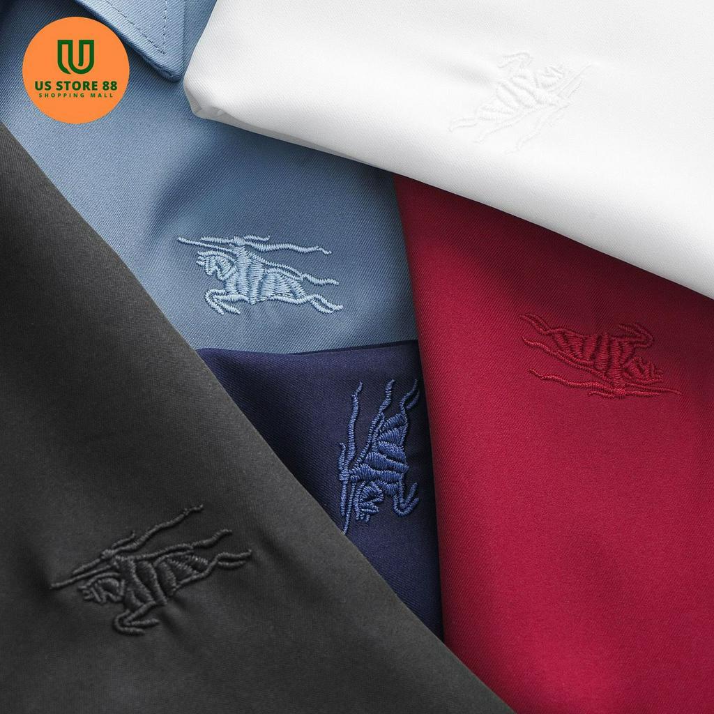 Áo Sơ Mi Nam Ngắn Tay BB Màu Xanh Biển - Chất Vải Lụa Cao Cấp Mềm Mại, Mát Mịn