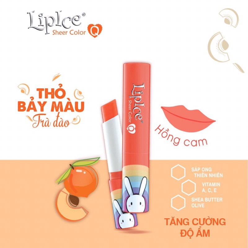 Son dưỡng có màu lipice sheer color thỏ bảy màu - cô bé xô - gấu aka