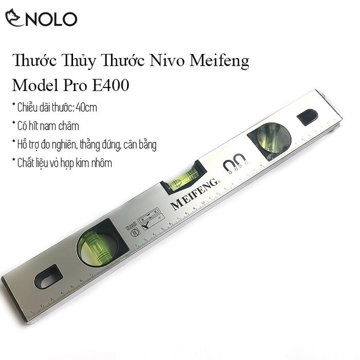 Thước Thủy Cân Bằng Meifeng Model Pro E400 Từ Tính Đo Góc Đo Cân Bằng Chất Liệu Vỏ Nhôm Dài 40cm Có Hít Nam Châm
