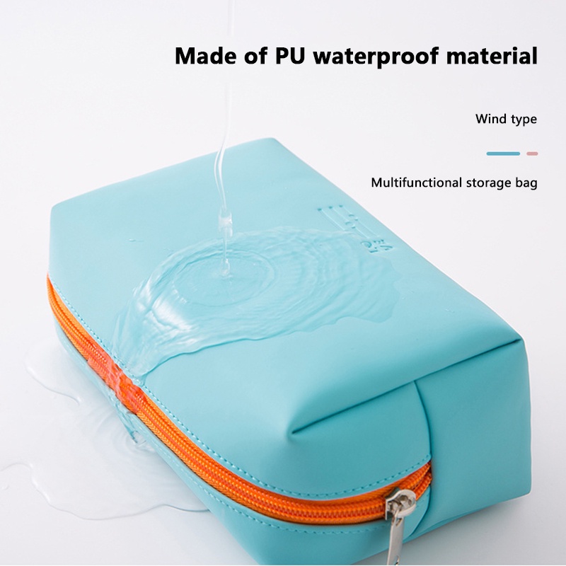 [Hàng mới về] Túi đựng mỹ phẩm bằng pu màu kẹo dễ thương cho nữ